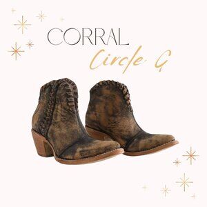 Circle G by Corral Women's Leather Handmade size 8 Western Booties UC